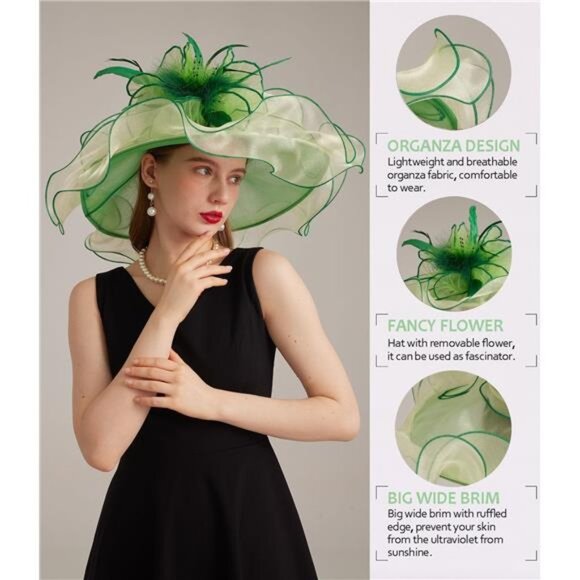 Women\'s Kentucky Hat Wide Brim Light Green main image 4